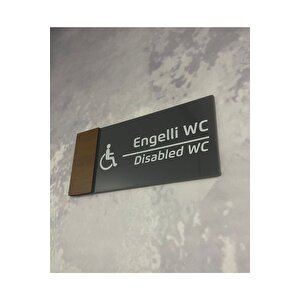 Wooden Serisi Engelli Wc Yönlendirme Levhası