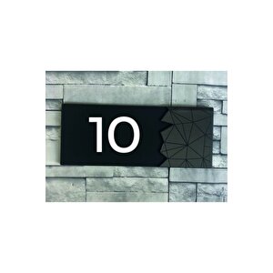 Dekoratif Aynalı Füme Kapı Numarası - 10