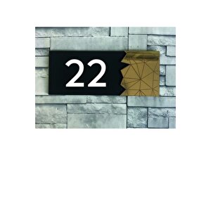 Dekoratif Gold Aynalı Kapı Numarası - 22