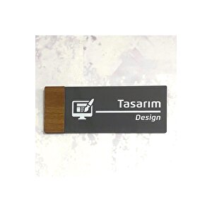 Wooden Serisi (tasarim) Ofis Oda Kapı İsimliği Yönlendirme Tabelası