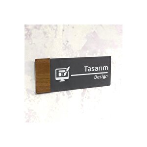 Wooden Serisi (tasarim) Ofis Oda Kapı İsimliği Yönlendirme Tabelası