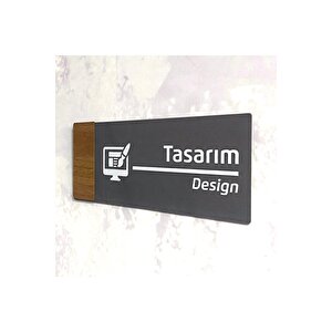 Wooden Serisi (tasarim) Ofis Oda Kapı İsimliği Yönlendirme Tabelası