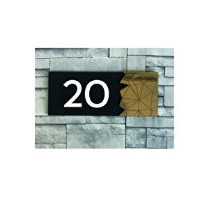 Dekoratif Gold Aynalı Kapı Numarası - 20