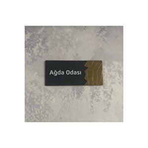 Dekoratif Aynalı (ağda Odasi )ofis Oda Kapı İsimliği Yönlendirme Tabelası Kapı Tabelası Pleksigold