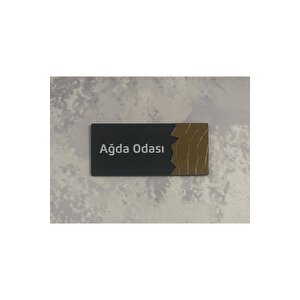 Dekoratif Aynalı (ağda Odasi )ofis Oda Kapı İsimliği Yönlendirme Tabelası Kapı Tabelası Pleksigold