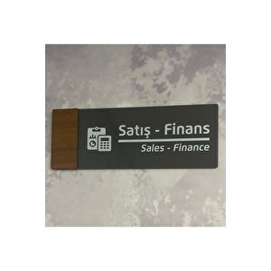 Wooden Serisi (satiş-fi̇nans) Ofis Kapı İsimliği Yönlendirme Tabelası