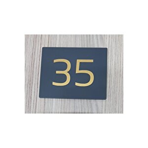 Şık Tasarımlı Kapı Ve Birim Numarası - Gold
