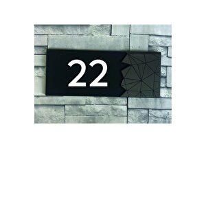 Dekoratif Aynalı Füme Kapı Numarası - 22