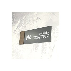 Wooden Serisi (mali̇ İşler) Ofis Oda Kapı İsimliği Yönlendirme Tabelası