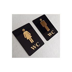 Dekoratif Wc Yönlendirme Tabelası - Kadın & Erkek 2'li