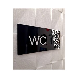Black Pearl Serisi Silver Wc Yönlendirme Tabelası