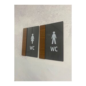 Wooden Serisi Wc Yönlendirme Levha Seti
