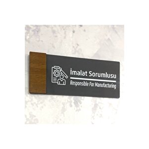 Wooden Serisi (i̇malat Sorumlusu) Ofis Oda Kapı İsimliği Yönlendirme Tabelası