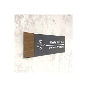 Wooden Serisi (hasta İli̇şki̇leri̇ ) Ofis Oda Kapı İsimliği Yönlendirme Tabelası