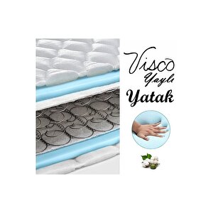 Ortopedik Visco Yaylı Yatak Tek Kişilik Çift Kişilik Bambu Visco Yatak 110x190 cm