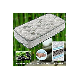 Ortopedik Visco Yaylı Yatak Tek Kişilik Çift Kişilik Bambu Visco Yatak 130x190 cm