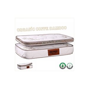 Coffee Bamboo Kuş Tüyü Pedli Ortopedik Yaylı Yatak 90x180 cm