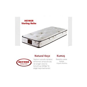Vierling Reihe 100x200 Cm Ortopedik Yaylı Yatak Lüx Coffe Bamboo Yatak