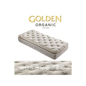 Golden 70x105 Ortopedik Yaylı Yatak Kuş Tüyü Pedli 70*105 Organic Cotton Bebek Yatağı