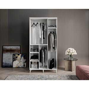 Guneystore Milano 3 Kapaklı Komple Mdf Beyaz Gardırp