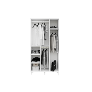 Guneystore Milano 3 Kapaklı Komple Mdf Beyaz Gardırp