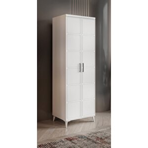 Guneystore Milano 2 Kapaklı Komple Mdf Beyaz Gardırop