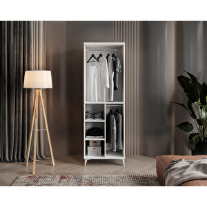 Guneystore Milano 2 Kapaklı Komple Mdf Beyaz Gardırop
