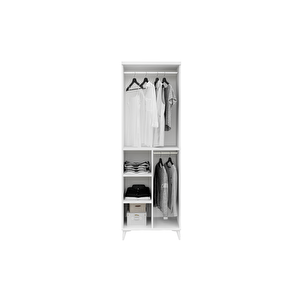 Guneystore Milano 2 Kapaklı Komple Mdf Beyaz Gardırop
