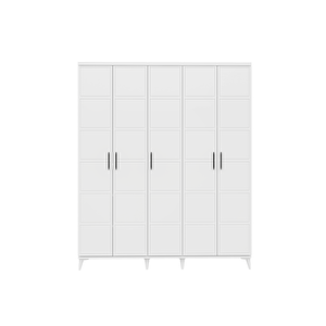 Guneystore Milano 5 Kapaklı Komple Mdf Beyaz Gardırop