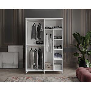 Guneystore Milano 4 Kapaklı Komple Mdf Beyaz Gardırop