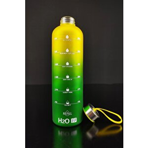 Digithome H2o Çift Renkli Motivasyon Cam Matara Su Şişesi 1000 Cc Sarı - H2o87184 - Hyt C1-1-18