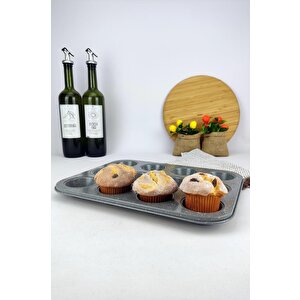 Digithome 12 Bölmeli Yanmaz Yapışmaz Muffin & Cupcake Kalıbı – Thn69005 C1-1-18