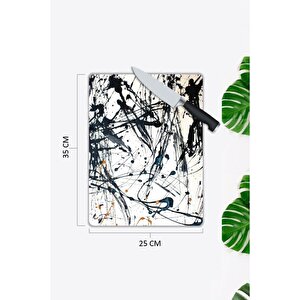 Soyut Desenler | Cam Kesme Tahtası | 25 Cm X 35 Cm