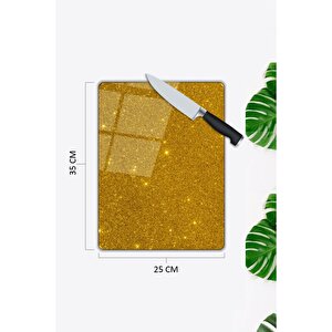 Sarı Simler | Cam Kesme Tahtası | 25 Cm X 35 Cm