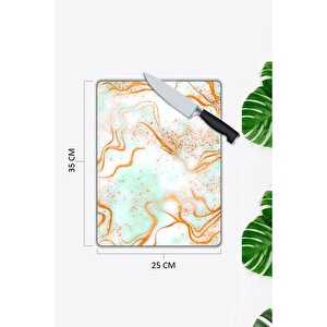 Renkli Tuval | Cam Kesme Tahtası | 25 Cm X 35 Cm