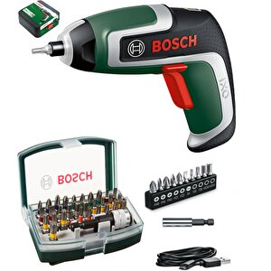 Bosch Akülü Vidalama Şarjlı Tornavida Şarjlı Matkap Ixo 7 .nesil + Bosch 32 Parça Vidalama Ucu Seti