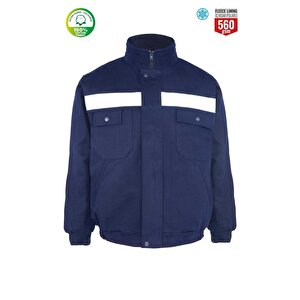 Winto 7/7 Pamuklu Kumaş Polar Astarli Kişlik Mont- 3117- Lacivert XL