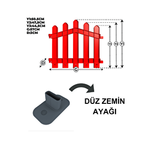 Dekoratif Plastik Alan Oluşturma ve Bahçe Çiti 10 ADET ÇİT (Y: 50 CM / G: 5.5 M) SERT ZEMİN AYAKLI - Beyaz Beyaz
