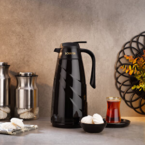 Kitchenhouse Mimoza 1,5 L Cam Termos-siyah