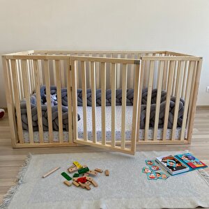 Montessori Doğal Ahşap 98 Cm Özel Bebek Ve Çocuk Karyolası