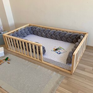 Montessori Doğal Ahşap Çocuk Yer Yatağı