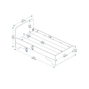 Arnetti Luses 90x190 Cm Ölçülerinde Yatak Uyumlu Tek Kişilik Karyola Atlantik Çam Bej - Luses