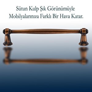 Sütun Mobilya Mutfak Dolabı Çekmece Dolap Kapak Kulpu Düz Metal Kulp Kulbu Kulpu 128 Mm Antik Bakır