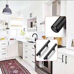 Rosemary Mobilya Mutfak Çekmece Dolap Dolabı Kulpu Kulbu (128 Mm-12.8 Cm) Mat Siyah Metal Kulpları
