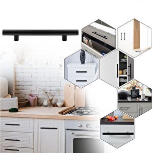 Rosemary Mobilya Mutfak Çekmece Dolap Kapak Kulpu Kulbu 160 Mm Mat Siyah Metal Kulp