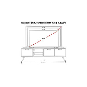 Set 1583-2072-1622 Exxen (ahşap Ayakli) Tv Üni̇tesi̇ - Orta Sehpa - Konsol Seti̇ Hat Rengi̇