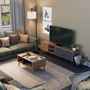 Set 1581-2070 Exxen 180 Cm Tv Ünitesi + Exxen Orta Sehpa  Ürgüp-Antrasit Rengi