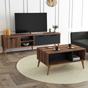 Set 1581-2070 Exxen 180 Cm Tv Ünitesi + Exxen Orta Sehpa - Hat-antrasit Rengi