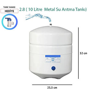 8 Lt. Metal Tank 2.2 Galon Su Arıtma Tankı