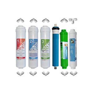 Inline Kapalı Kasa Su Arıtma Cihazlarına Uyumlu6'lı Set Ph+ Filtreli